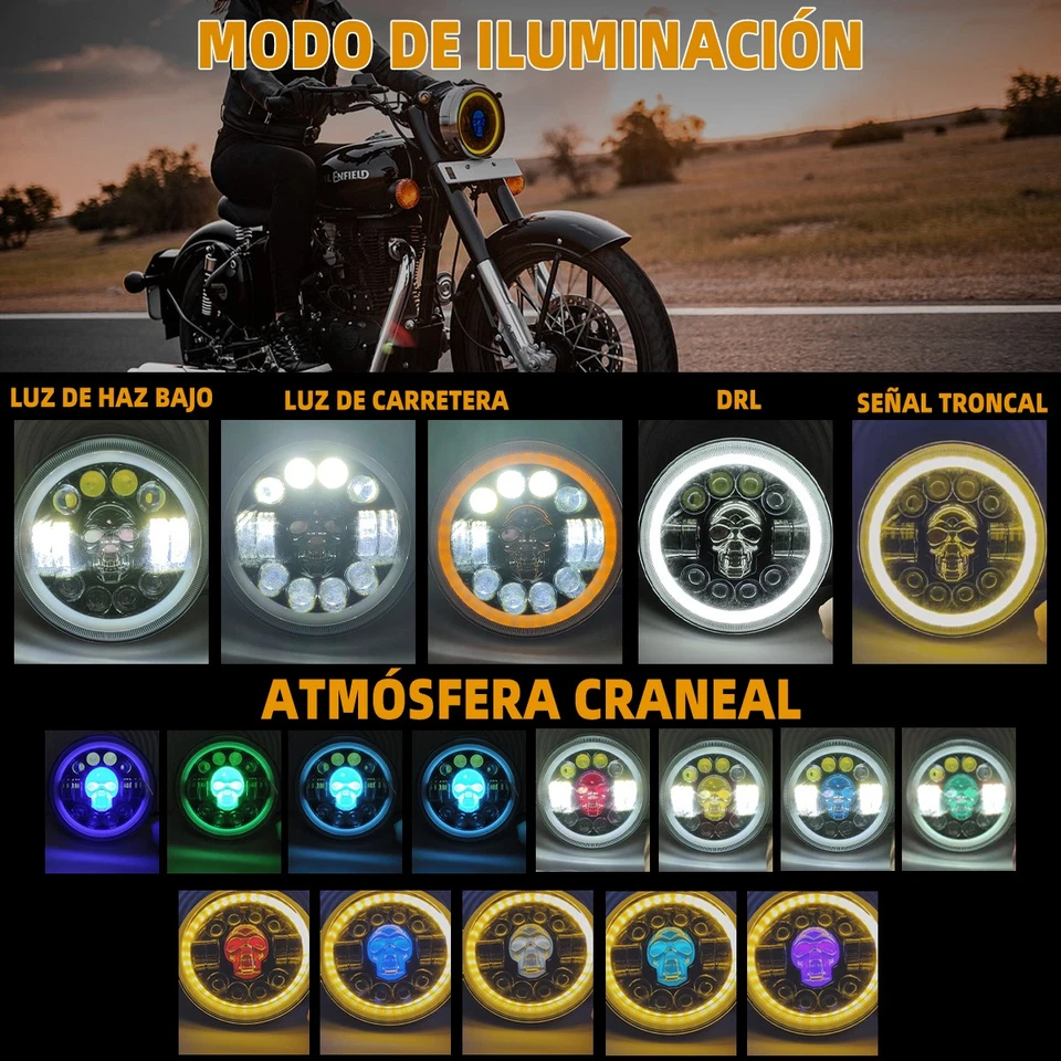 Farol de LED de motocicleta 7" polegadas para 1980 1981 1982 Honda CB750C CB900C personalizado - Imagem 4 de 4