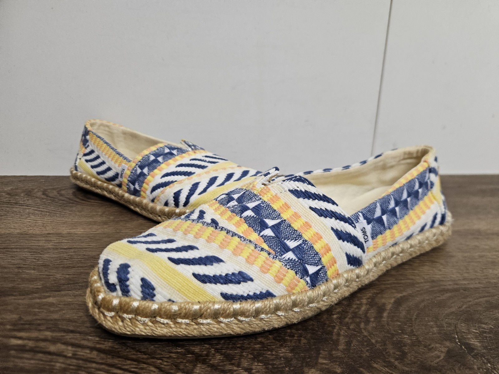 SAOLA TOMS Espadrillas Alpargata rosa tela azteca suola morbida slip on vacanza UK 3 EU36