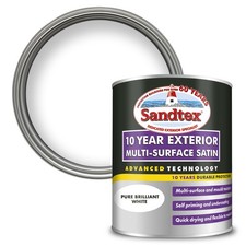 Exterior Paint - Sandtex 10 Year Multi-Surface Satin Pure Brilliant White 750ml