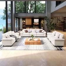 Modular Sectional Sofa Chenille&Corduroy Cloud Couch w/Chaise and Cushion 7-Seat