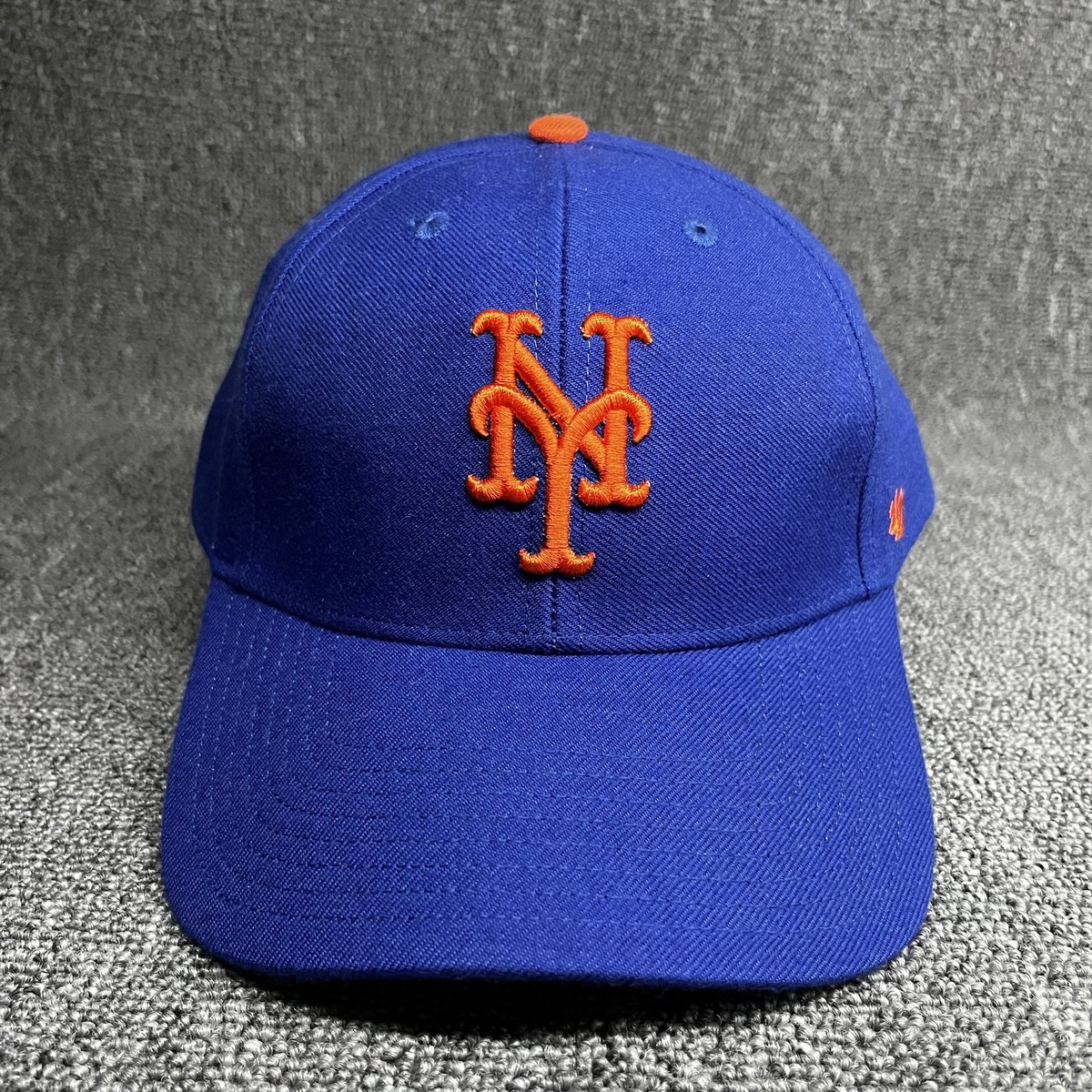 New York Mets '47 Brand MVP Adjustable Hat Blue Orange MLB Cap Hook & Loop