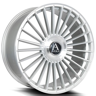 26x10''Azad Wheels AZ25 Silver Brushed Floating Cap Rims