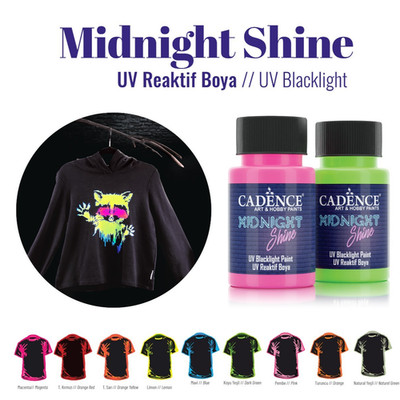Cadence UV Reaktive Stofffarbe 50ML   Schwarzlicht Textilfarbe - Waschbar