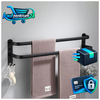 Handtuchhalter Bad 2 Tier Aluminium Wandmontage 50Cm Schwarz FüR Badezimmer