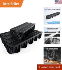 Efficient Trench Drain System - 6 Pack with Detachable Grates for Easy Cleaning