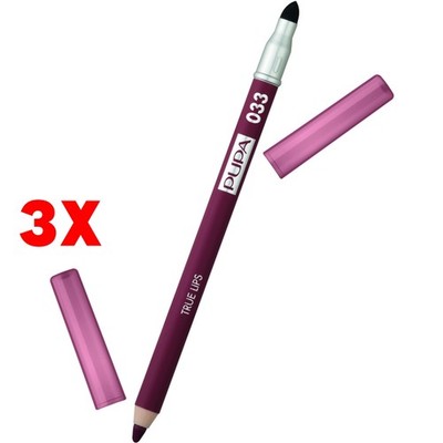 3 x True Lips Lippenstift Puppe 33 Bordeaux