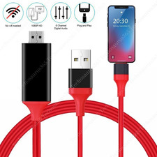 1080P HDMI Mirroring Cable Phone To TV HDTV AV Adapter For iPhone 11 14 13 iPad
