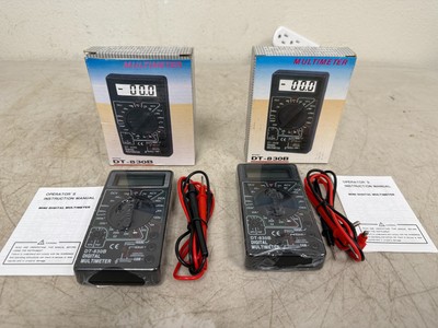 Lot of 2 Vintage DT-830B Digital Multimeters   Untested As-Is
