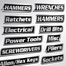 2026 New 12 Pack of Magnetic Toolbox Labels,General Tool Box Organize Accessorie