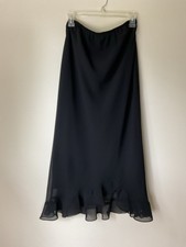 VTG Dress Barn Maxi Skirt Layered Sheer Goth Dark Fairy Grunge Whimsigoth USA 8