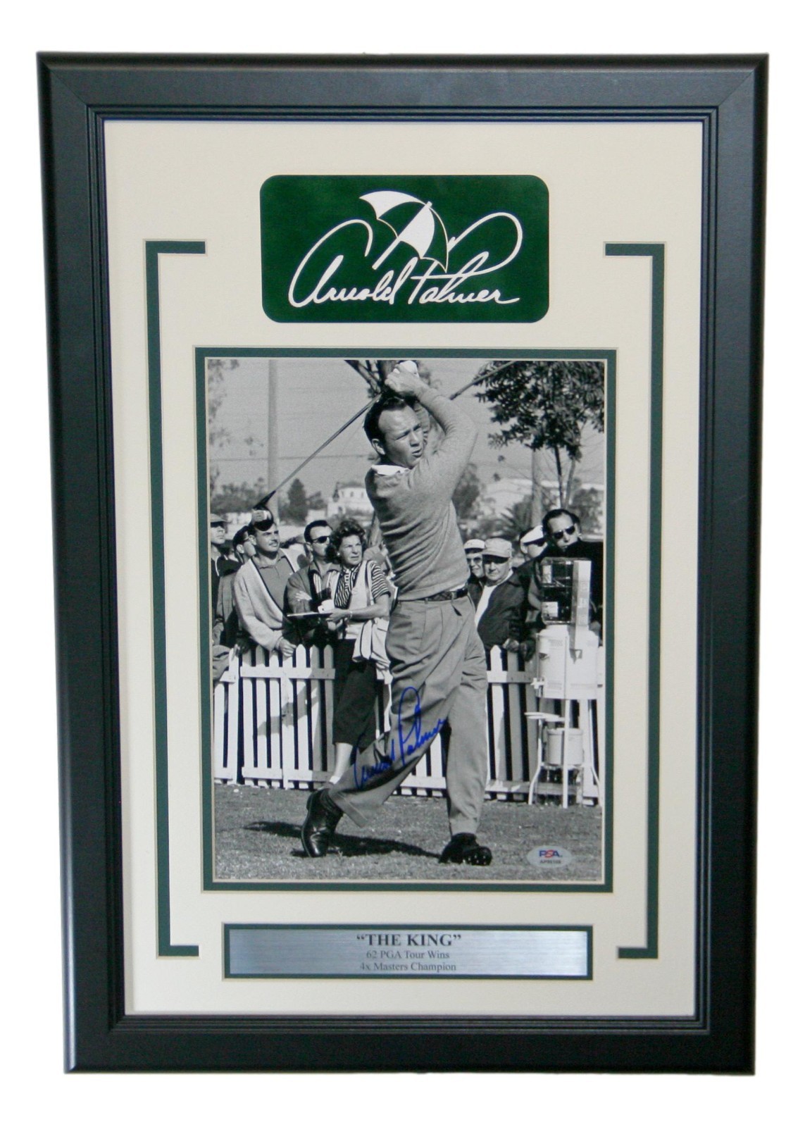 Arnold Palmer Autographed Framed 9x12 Golf Photo "The King" PSA/DNA