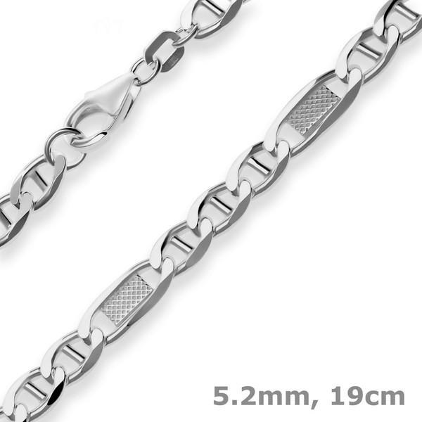 5,2Mm Armband Armschmuck Aus 925 Silber Rhodiniert 19Cm-image