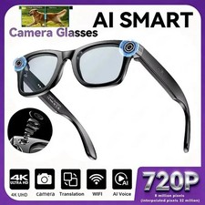 AI Smart Glasses 800W Camera Waterproof HD Photo Video Music Call Translation