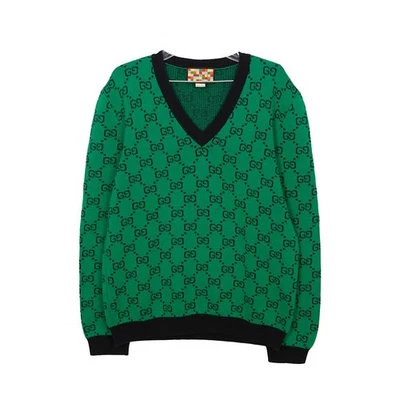 Gucci GG Logo V-Ausschnitt Pullover XL Größe 155074778 - Bild 1 von 4