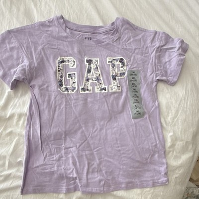 GAP Kids Girls Purple Logo Graphic Crew Neck Short Sleeve T-Shirt XXL 14/16