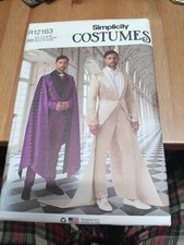   Simplicity S3030/R12163 Men's Costume Suits Tuxedo Tailcoat Style Size 44-52