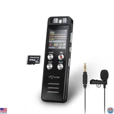 TCTEC 96GB Digital Voice Recorder - 7000 Hours Audio, Noise Reduction, Clip Mic