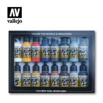Model Air Set - Grundfarben (x16) - Acryl Modellierfarbe AV Vallejo 71.178