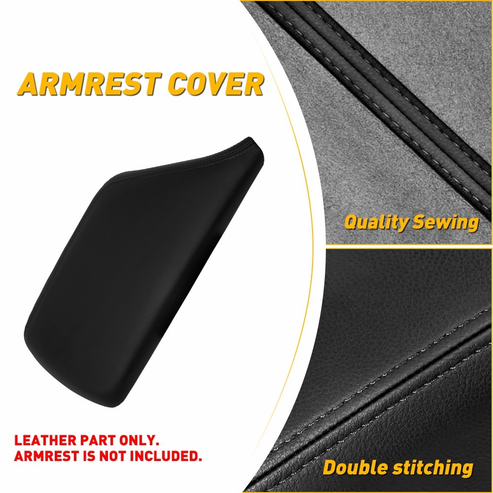 For 2015-2020 Dodge Challenger Black Leather Center Console Lid Cover Armrest