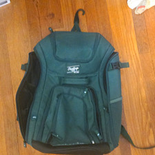 Rawlings The Mark of a Pro Green/Black Baseball Softball Zip Backpack Bag