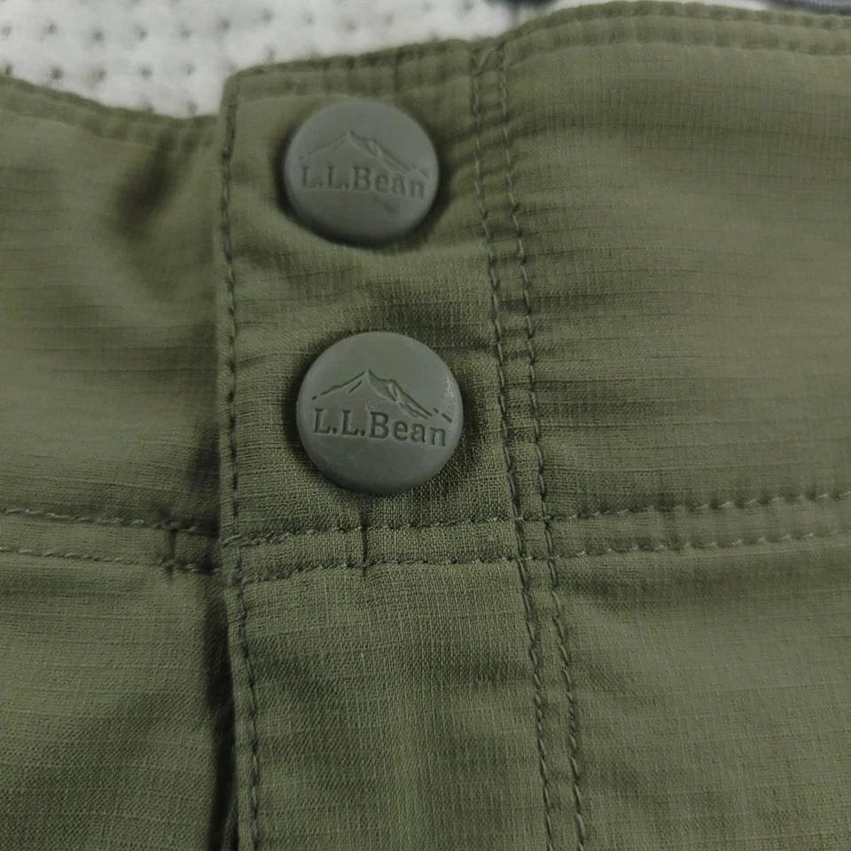 LL Bean Shorts Womens 12 Green Vista Trekking Mid Rise Nylon Spandex Hiking - Image 2 of 4