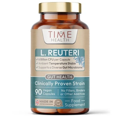 TIME HEALTH LTD Lactobacillus Reuteri Probiotic – High Strength 6 Billion CFU – Research-Backed