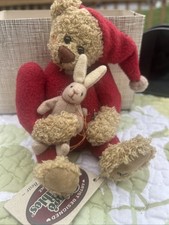 1999 Cottage Collectibles by Ganz Sleepy Bear  Floppy Jointed Bear Holding Bunny