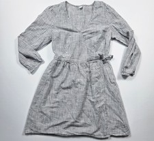 Old Navy Women’s Medium Striped Wrap Dress Cotton Navy White 3/4 Sleeve NWOT