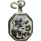 1700s ST JOSEPH RELIGIOUS MEDAL OLD 18TH CENTURY ST BARBARA VIRGIN CHARM