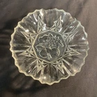 8" VINTAGE FEDERAL GLASS CRIMPED FRUIT BOWL Dish- Clear - Ruffled Edge