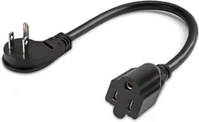 1875W Heavy Duty Low Profile Extension Cord, 3-Prong, 3ft, Black