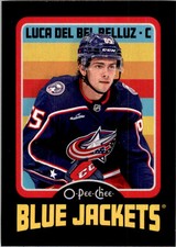 2024-25 O-PEE-CHEE RETRO BLACK BORDER LUCA DEL BEL BELLUZ 009/100 COLUMBUS BLUE