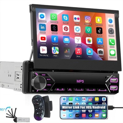 7'' Single 1 Din Bluetooth Flip Out Touch Screen Car Stereo Radio MP5 Player