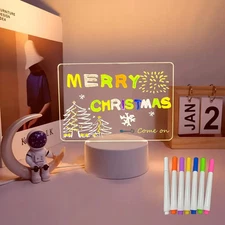 Notebook Night Light LED USB Message Board with Color Pen
