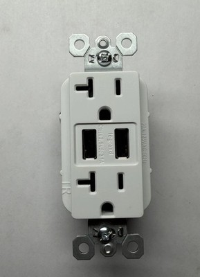 Pass & Seymour Decora Style Receptacle with USB Charger TR5362USB-W New