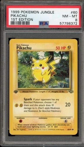 Pokemon Pikachu Jungle 1st Edition #60 PSA 8