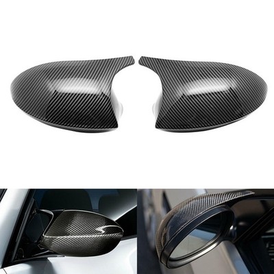 Paar Carbon Look Spiegelkappen Spiegel Gehäuse Für BMW E81 E87 E88 E90 E91 E92