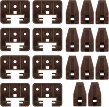 Ripeng 20 Set Plastic Drawer Slides and Guides Replacement Furniture Brown 