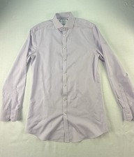 Charles Tyrwhitt Extra Slim Fit Non Iron Dress Shirt 15.5 35 Lavender Pink