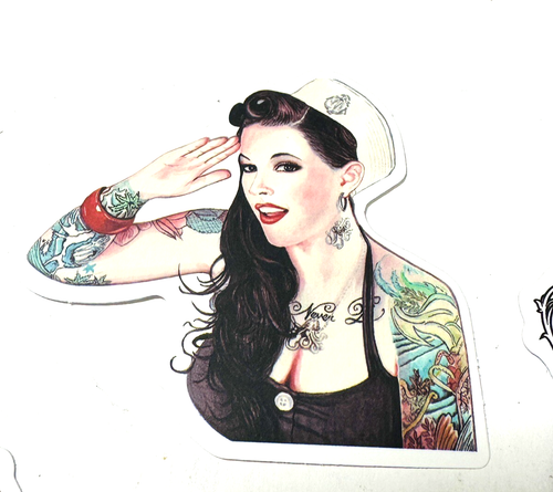Tattooed Ladies Decals Stickers Marilyn Monroe Sexy Set of 4 Sailor Bunny Skull - Picture 3 of 8