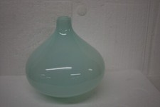 Vintage Art Glass Vase Wide Bottom Sea Foam Green 8-1/2" Tall x 9" wide