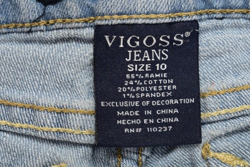 Vigoss Girls Floral Embroidered Cut Off Folded Cuff Blue The Jagger Shorts 10 - Picture 8 of 8