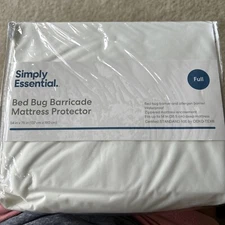 Simply Essential Bed Bug Barricade Mattress Protector  - Full - New!