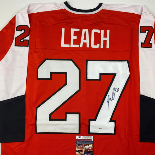 Autographed/Signed Reggie Leach Philadelphia Orange Hockey Jersey JSA COA - Picture 2 of 4