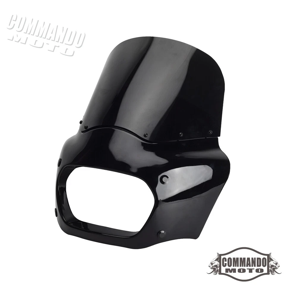 For Harley Fat Bob FXFB FXFBS 2018-2024 Headlight Fairing Windshield & Mount Kit - Image 3 of 4