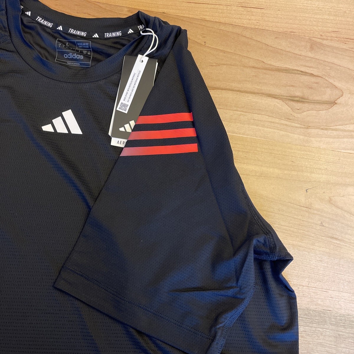 Adidas HS7520 ICONS 3-STRIPES TRAINING TEE Sz L Black New