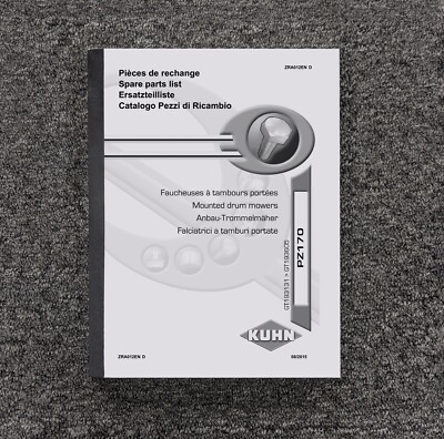 KUHN PZ170 PZ 170 Drum Mower Parts List Catalog Manual Book