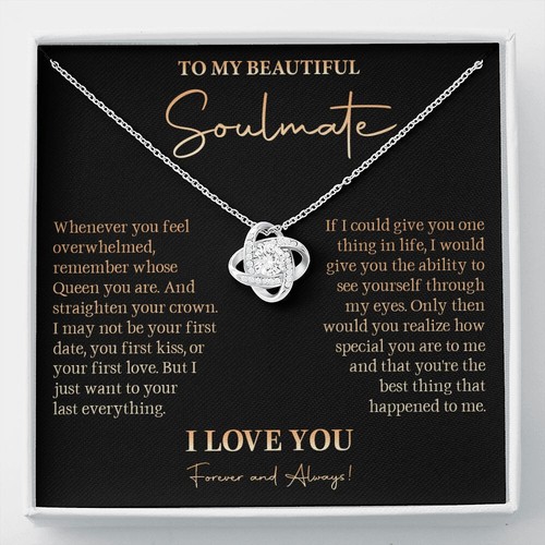 To My Soulmate Necklace, Love Gift For Girlfriend Wife, Birthday Gift for Womens