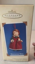 Hallmark Ornament Mistletoe Miss #2 2003 "Doll" in Christmas Dress w/ Tiny Doll