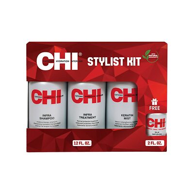 CHI HOME STYLIST KIT: Shampoo-Keratin Mist-Treatment-Silk Infusion NEUE REZEPTUR